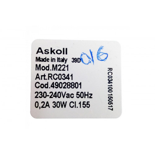 Помпа Askoll 30W (без улит. на защелки 3шт. клеммы вместе) 49028801