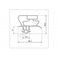 Уплотнитель 730x850мм холодильника Sharp профиль Skycold