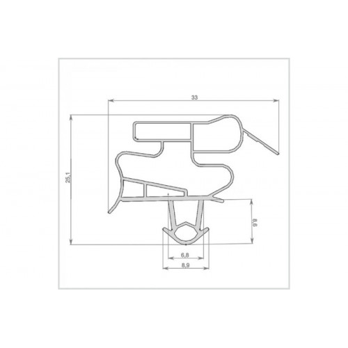Уплотнитель холодильника 520x695мм Профиль BR